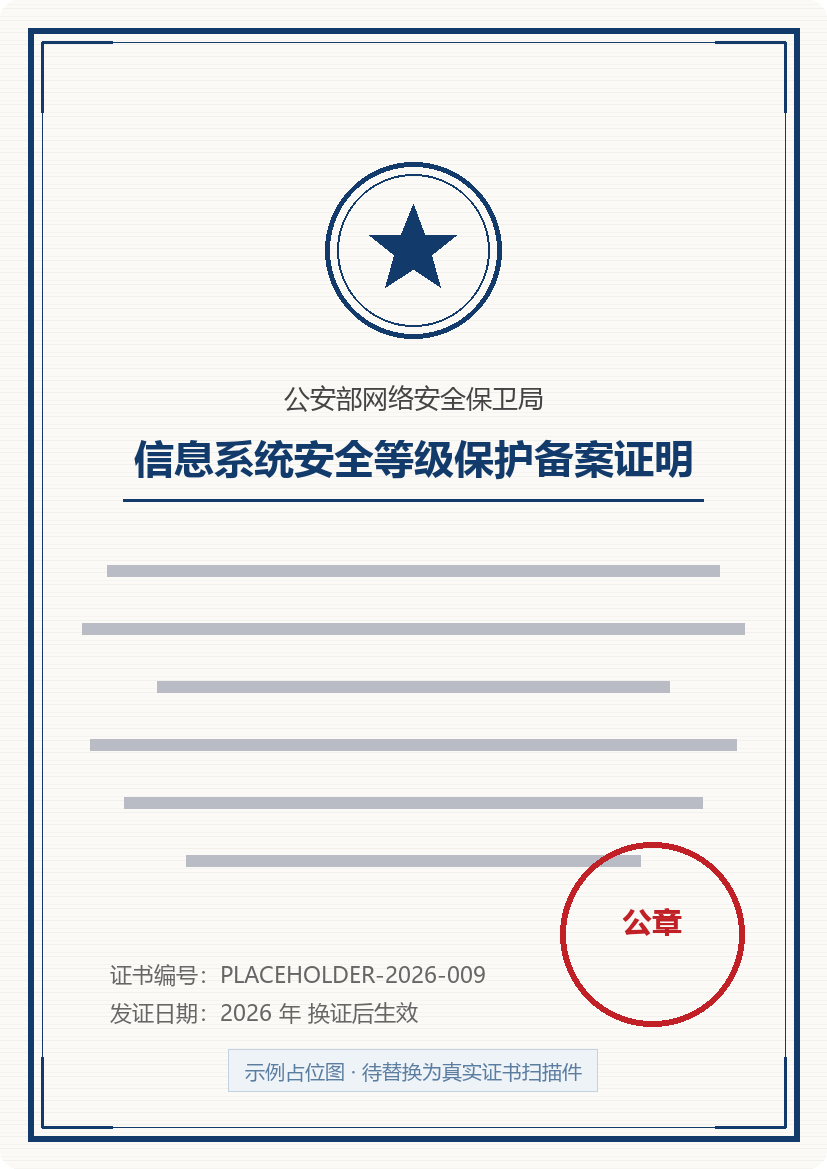 信息系统安全等级保护备案证明